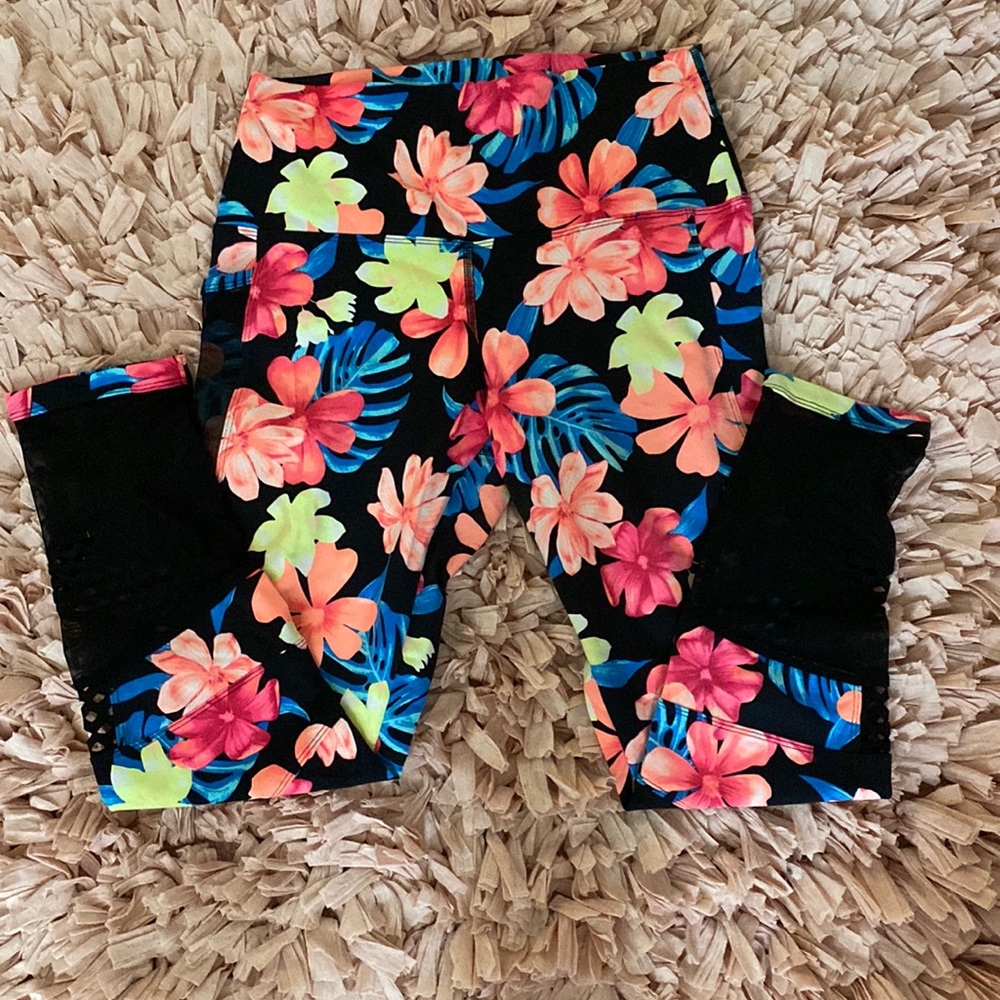 PINK Floral Leggings